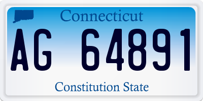 CT license plate AG64891