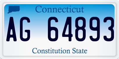 CT license plate AG64893