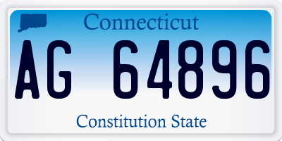 CT license plate AG64896