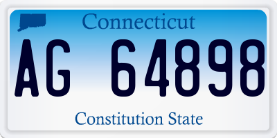CT license plate AG64898