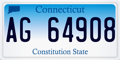 CT license plate AG64908