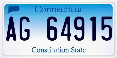 CT license plate AG64915