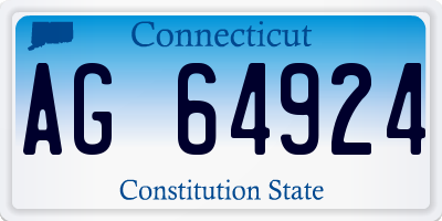 CT license plate AG64924