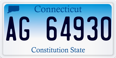 CT license plate AG64930