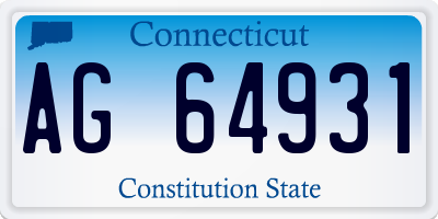 CT license plate AG64931