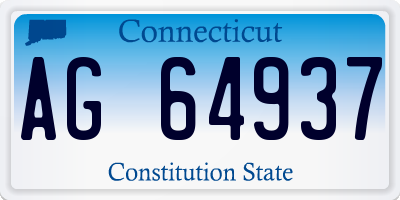 CT license plate AG64937
