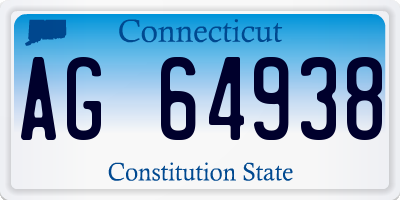 CT license plate AG64938