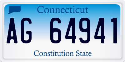 CT license plate AG64941