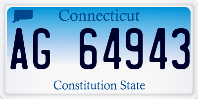 CT license plate AG64943