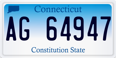CT license plate AG64947