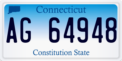 CT license plate AG64948