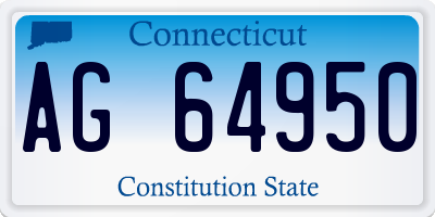 CT license plate AG64950