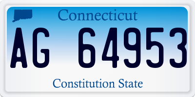 CT license plate AG64953