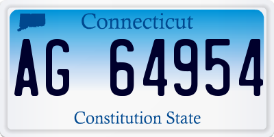 CT license plate AG64954