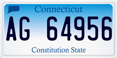 CT license plate AG64956