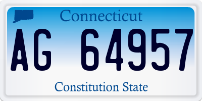 CT license plate AG64957