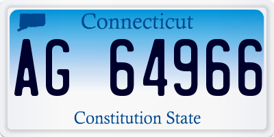 CT license plate AG64966