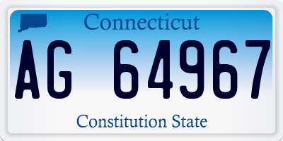 CT license plate AG64967