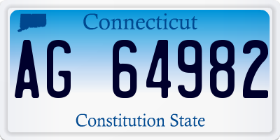 CT license plate AG64982