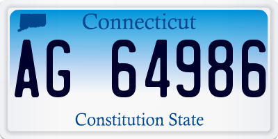 CT license plate AG64986