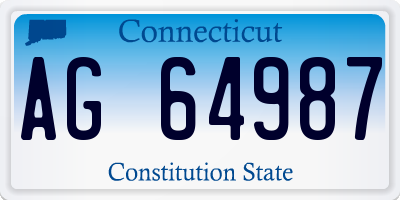 CT license plate AG64987