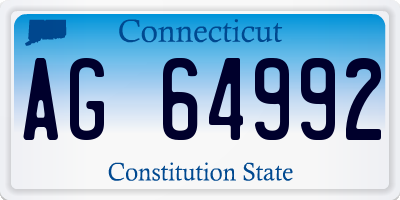 CT license plate AG64992