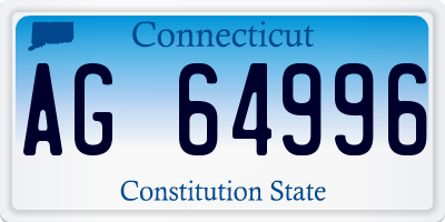 CT license plate AG64996