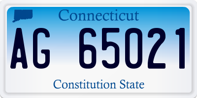 CT license plate AG65021