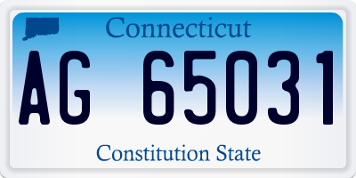 CT license plate AG65031