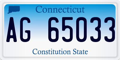 CT license plate AG65033