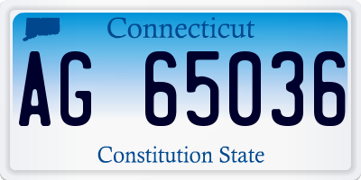 CT license plate AG65036