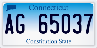 CT license plate AG65037