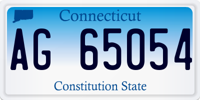 CT license plate AG65054