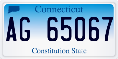 CT license plate AG65067