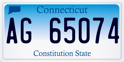 CT license plate AG65074