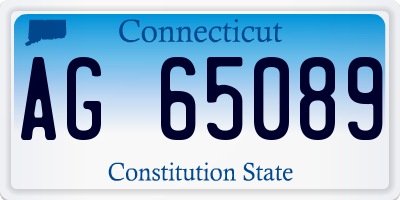 CT license plate AG65089