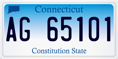 CT license plate AG65101