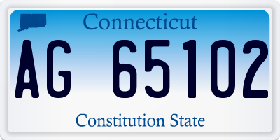 CT license plate AG65102
