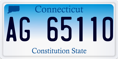 CT license plate AG65110