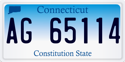 CT license plate AG65114