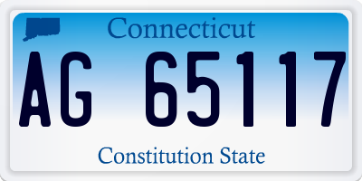 CT license plate AG65117