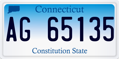 CT license plate AG65135