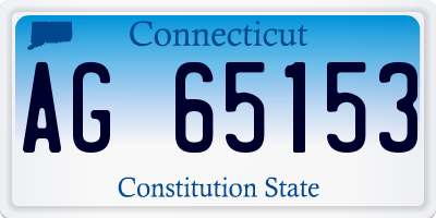 CT license plate AG65153
