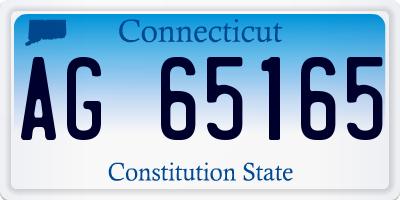 CT license plate AG65165