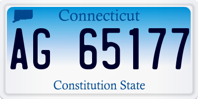 CT license plate AG65177