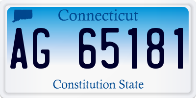 CT license plate AG65181