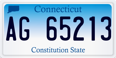 CT license plate AG65213