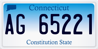 CT license plate AG65221