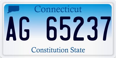 CT license plate AG65237