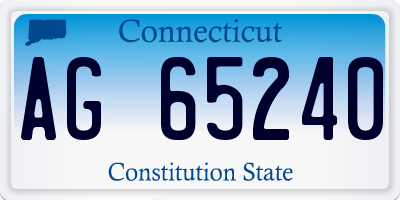CT license plate AG65240